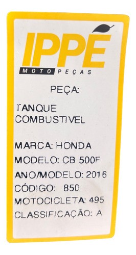 Tanque Combustivel Honda Cb 500f (495) 2016