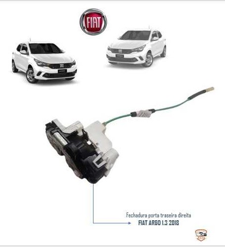  Fechadura Porta Traseira Direita Fiat Argo 1.3 2018