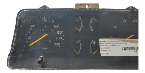 Painel De Instrumento Gm Kadett Monza 89/98 (al) Adl Cxa 502
