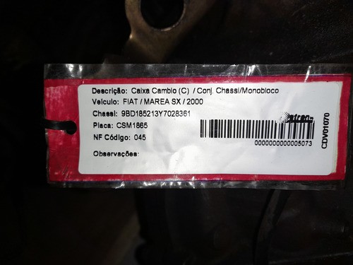 Caixa De Câmbio Fiat Marea 2000 - Original