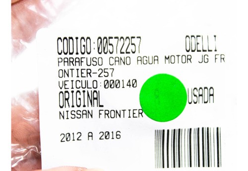 Parafuso Cano Água Motor Jg Frontier-257