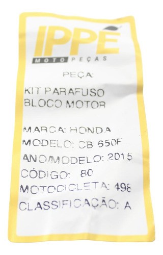 Kit Parafuso Bloco Motor Cb 650f (498)