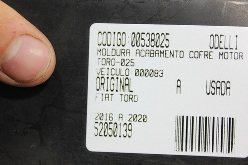 Moldura Acabamento Cofre Motor Toro 16/20 Usado (025)