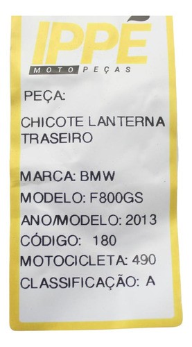 Chicote Lanterna Traseira Bmw F800 Gs (490)