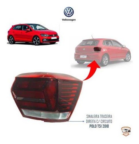 Lanterna Vw Polo Tsi 2017 2018 2019 2020 Traseira Direita