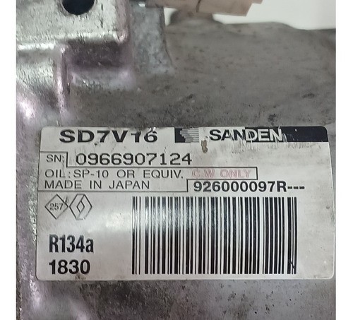 Compressor Ar Condicionado Sandero Logan 1.6 2011 2012 2013