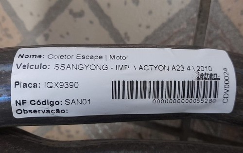 Coletor De Escape Ssangyong Actyon A23 2010