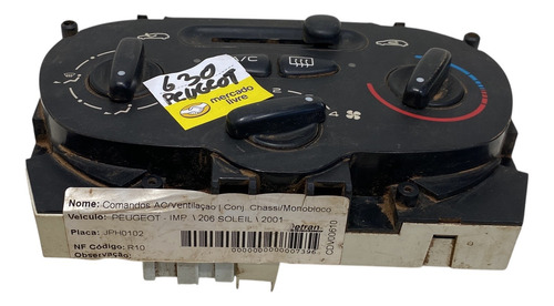 Comando Ar Condicionado Peugeot 206 99 Até 09 040820060856