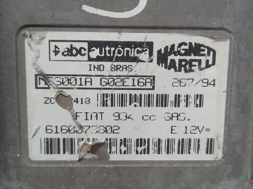 Módulo Injeção Fiat Uno 1994 1.0 Gasolina Mbs001a G02e16a