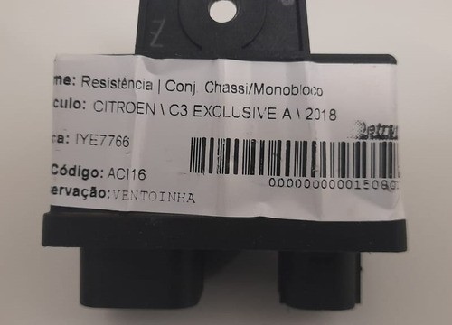 Módulo Ventoinha Citroen C3 Exc 2018 - 0261s03101