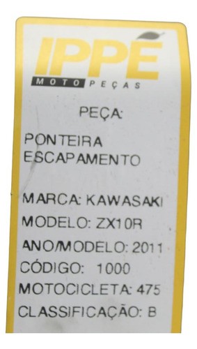 Ponteira Escapamento Kawasaki Zx10r (475) 2011