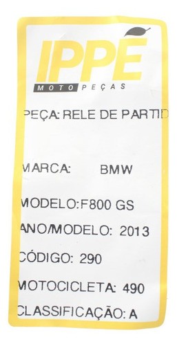 Relê Partida Bmw F800 Gs (490)