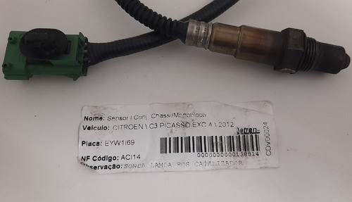 Sonda Lambda Citroen C3 Picasso Exc 2012 - Pós Catalisador