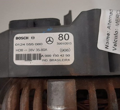 Alternador Mercedes Benz Axor 2026 S 2013 - 0124555080