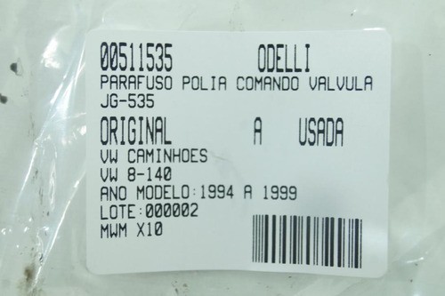 Parafuso Polia Comando Válvula Jg Vw 8-140 94/99 Usado (535)