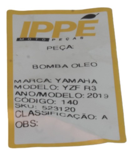 Bomba Óleo Yamaha  Yzf R3 2019 Yamaha Yzfr3 Yamaha Yzf R 3