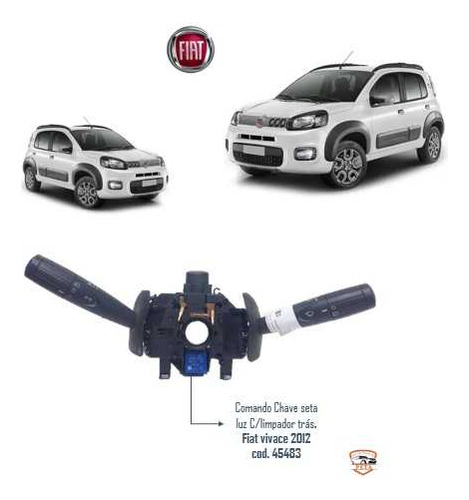 Comando Chave Seta Luz Limpador Fiat Uno Vivace 2012 2013