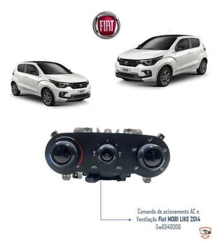 Comando De Acionamento Ac E Vent. Fiat Mobi 2014 - 5w8540000