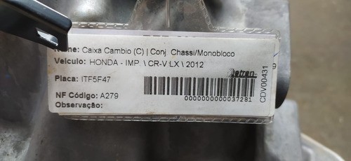 Cambio Caixa De Marchas Crv 2012 Lx