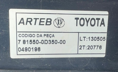 Lanterna Traseira Direita Toyota Etios Hatch 2013 Original