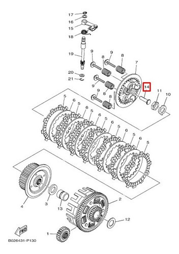 Haste Pino Acionador Embreagem Yzf R3 Mt 03  Yamaha (321)