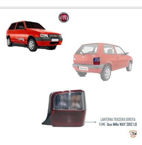 Lanterna Fiat Uno Mille Way 2011 2012 Traseira Direita Fumê