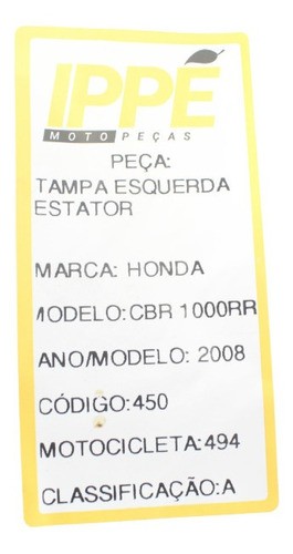 Tampa Esquerda Estator Honda Cbr 1000rr (494)