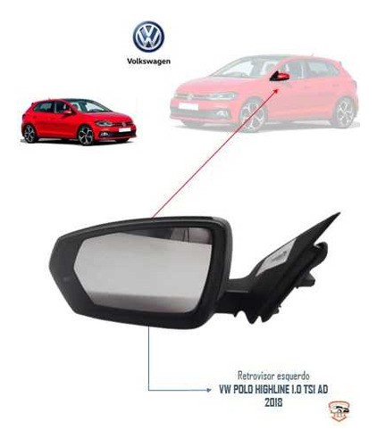  Retrovisor Esquerdo Volkswagen  Polo 2018