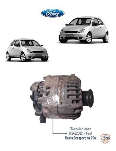 Alternador Bosch 0124225021 Ford Fiesta Ka 2004 75a Sem Ar