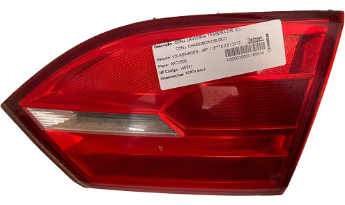 Lanterna Tampa Traseira Direita Jetta 2012 - 5c6945260