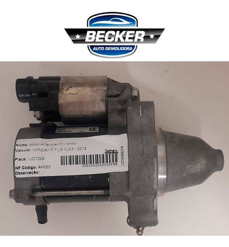 Motor De Arranque Honda Fit Lx Flex 2013 - 4280005790