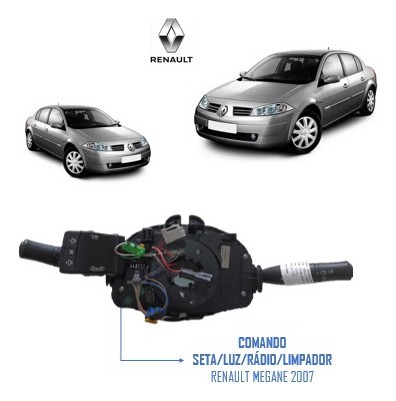 Comando Chave Seta Luz Limpador Megane 2007 A 2013 Sem Cinta