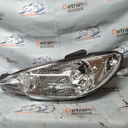  Farol Peugeot 206 2003/07 Crom Lente Raiada F/simples 5997