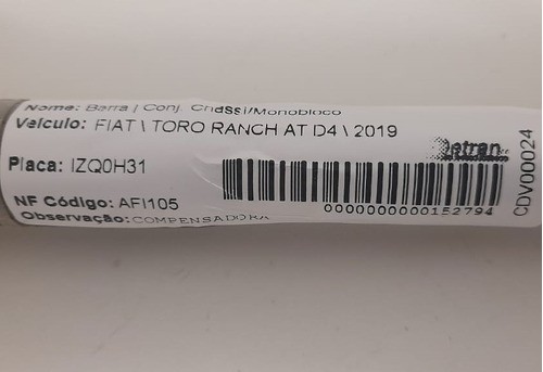 Barra Compensadora Fiat Toro Ranch At 2019 - A0042116b