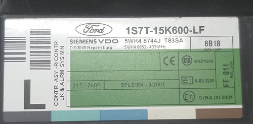 Módulo Conforto Ford Focus 2.0 16v 2004 A 2008 1s7t15k600lf