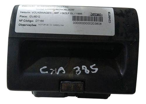 Cinzeiro Porta Objetos Vw Golf 1995 (ap) Cxa 385
