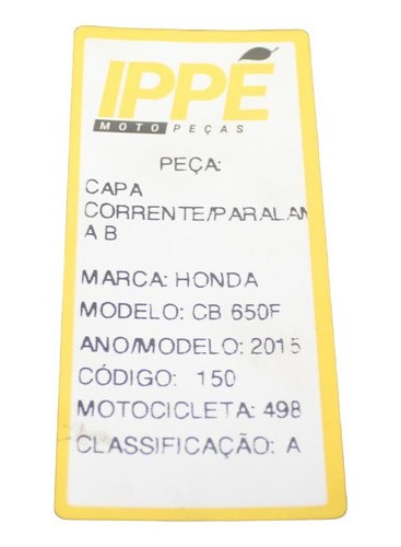 Capa Corrente Paralama Honda Cb 650f (498) 2015