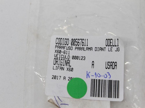 Parafuso Paralama Diant Le Jg X60 17/19 Us (611)