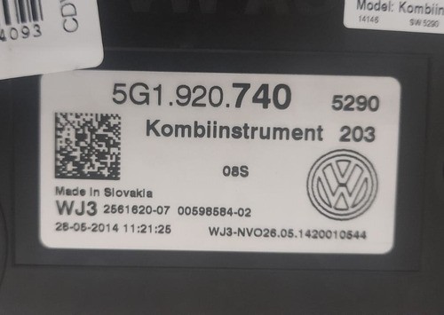 Painel De Instrumentos Vw Golf 1.4 Tsi 2015 Manual 5g1920740