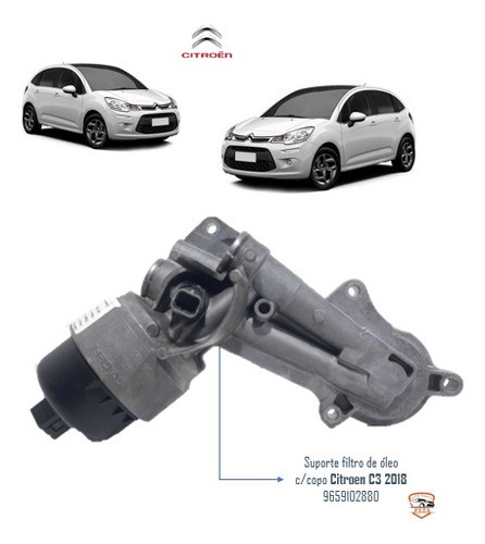  Suporte Filtro De Óleo C/copo Citroen C3 2018 9659102880