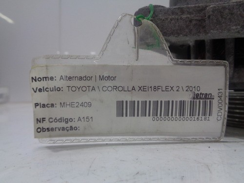 Alternador Toyota Corolla Xei 1.8 2010