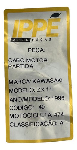 Cabo Motor Partida Kawasaki Zx11 (474) 1996