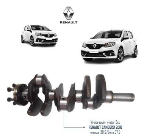 Virabrequim Motor 3cc Sandero 2018 Mancal 38.9/biela 37.9