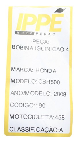 Bobina De Ignição 4 Cbr 600 Rr (458)