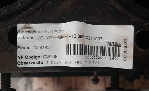 Bloco Motor Fh12 380cv 4x2 1997 - D12073828