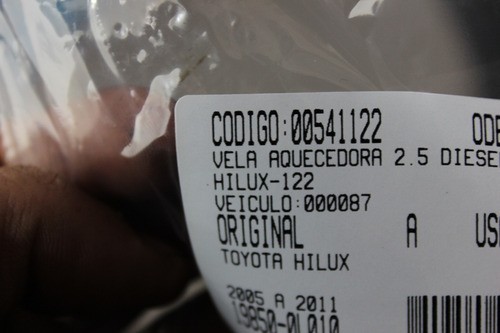 Vela Aquecedora 2.5 Diesel 16v Hilux 05/11 Usado (122)