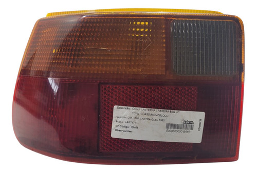 Lanterna Traseira Esquerda Gm Astra/ 1995 (al) C/ Detalhe