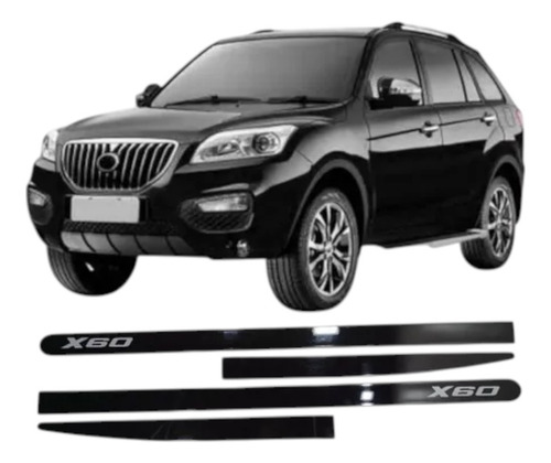 Jogo Friso Lateral Personalizado Preto Lifan X60 2013 A 2019