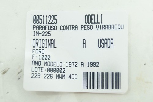 Parafuso Contra Peso Virabrequim F-1000 72/92 Usado (225)