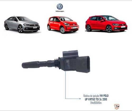  Bobina De Ignição Vw  Polo Up Virtus Tsi 3c 2018 04e905110m